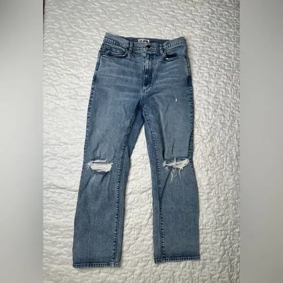 Le Jean by Charlie Gay Mia Relaxed Straight Jeans Distressed High-Rise Denim 28 - Picture 10 of 11